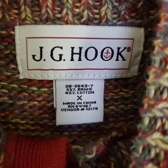 J.G.HOOK Women Knit Vintage Sweater Vest Medium Multicolor Pastel Hidden Buttons - Picture 3 of 11